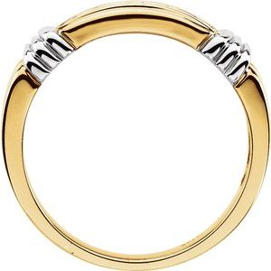 14K Two-tone 1/2 CTW Natural Diamond Band