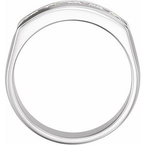14K White Gold 3/4 CTW Natural Diamond Channel-Set Band
