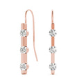 14K Rose Gold 1/2 ct tw Three Stone Diamond Earring