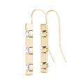 14K Yellow Gold 1/2 ct tw Three Stone Diamond Earring