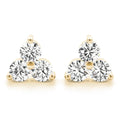 14K Yellow Gold 1/2 ct tw Three Stone Diamond Earring