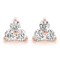 14K Rose Gold 1/2 ct tw Three Stone Diamond Earring