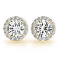 14K Yellow Gold 1/3 ct tw Halo Diamond Earring