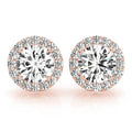 14K Rose Gold 1/3 ct tw Halo Diamond Earring