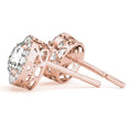 14K Rose Gold 1/3 ct tw Halo Diamond Earring