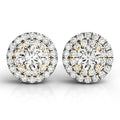 14K Yellow Gold 3/4 ct tw Halo Diamond Earring