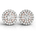 14K Rose Gold 3/4 ct tw Halo Diamond Earring