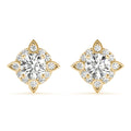 14K Yellow Gold 5/8 ct tw Halo Diamond Earring