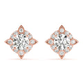 14K Rose Gold 5/8 ct tw Halo Diamond Earring