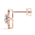 14K Rose Gold 5/8 ct tw Halo Diamond Earring