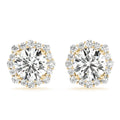 14K Yellow Gold 1 1/5 ct tw Halo Diamond Earring