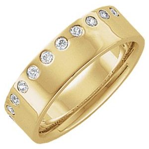 14K Yellow 1/4 CTW Natural Diamond Anniversary Band