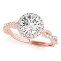 18K Rose Gold 1 1/3 ct tw Halo Diamond Engagement Ring