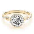 14K Yellow Gold 1 1/3 ct tw Halo Diamond Engagement Ring