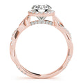 18K Rose Gold 1 1/3 ct tw Halo Diamond Engagement Ring