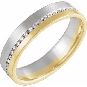 14K Two-tone 1/3 CTW Natural Diamond 6mm Band