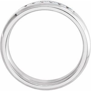 14K Gold 1/4 CTW Natural Diamond Beveled-Edge Band