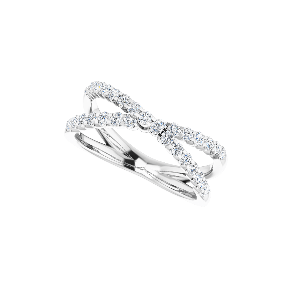14K Gold 1/2 CTW Natural Diamond Criss-Cross Ring