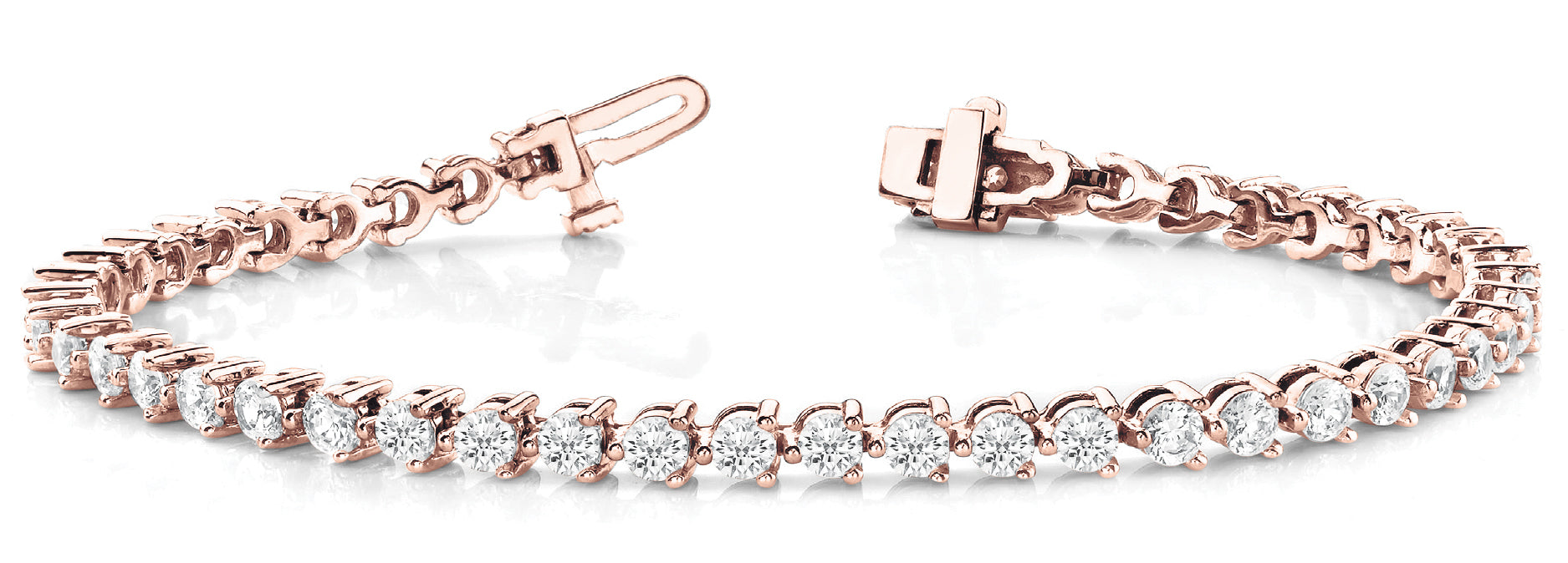 14K Rose Gold 10 1/5 ct tw Fashion Diamond Bracelet