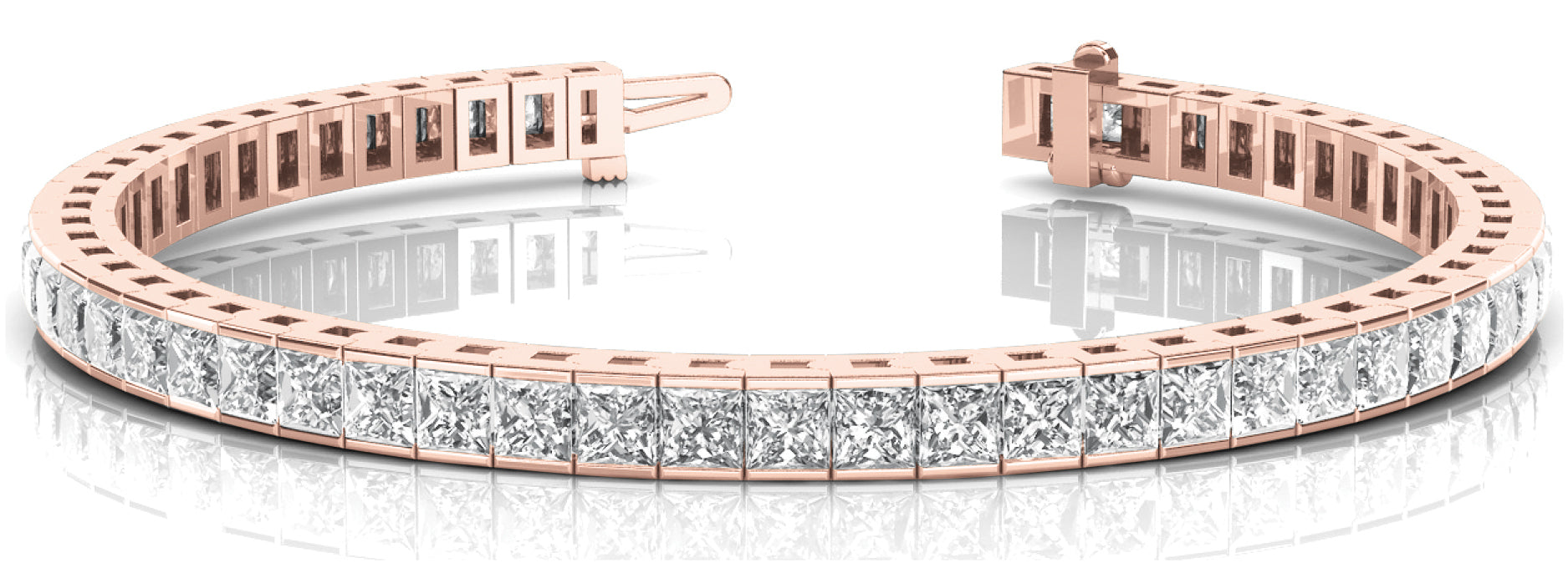 14K Rose Gold 10 3/4 ct tw Fashion Diamond Bracelet