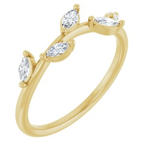 14K Gold 1/3 CTW Lab Grown Diamond Leaf Ring