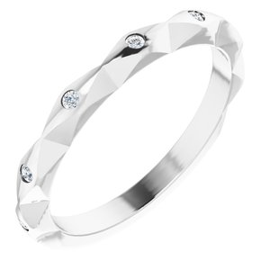 14K Gold .08 CTW Natural Diamond Stackable Anniversary Band