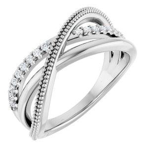 14K Gold 1/5 CTW Natural Diamond Criss-Cross Ring