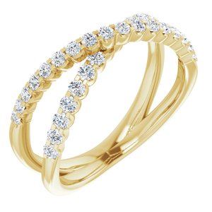 14K Gold 1/2 CTW Natural Diamond Criss-Cross Ring