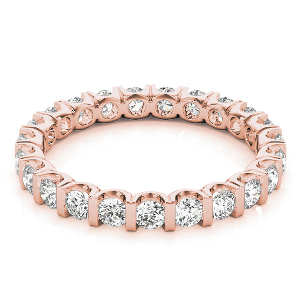 18K Rose Gold 1 ct tw Diamond Wedding Ring
