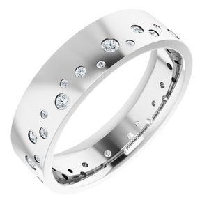 14K Gold 3/8 CTW Natural Diamond Band