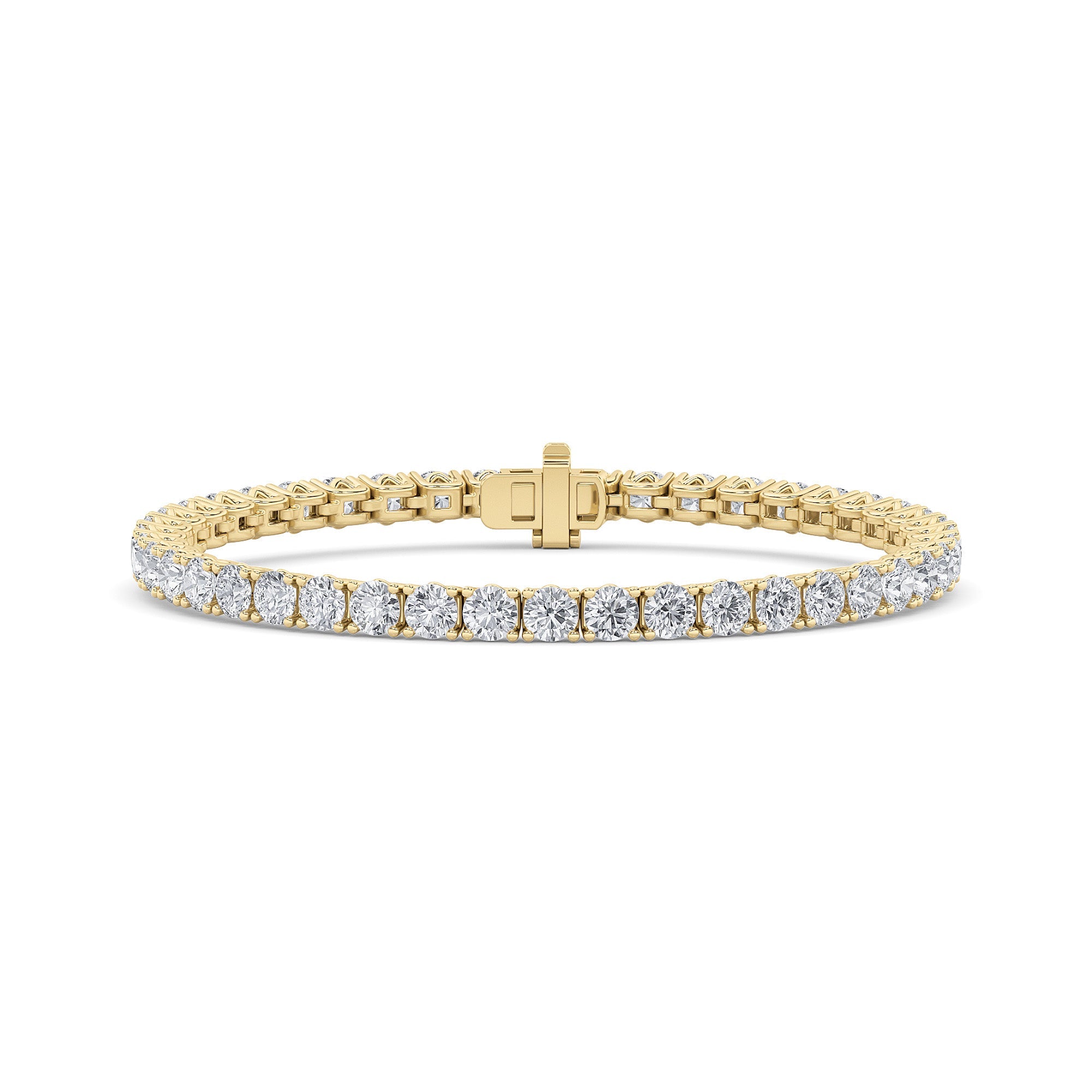 14K Yellow Gold 10ctw Lab Diamond Tennis Bracelet