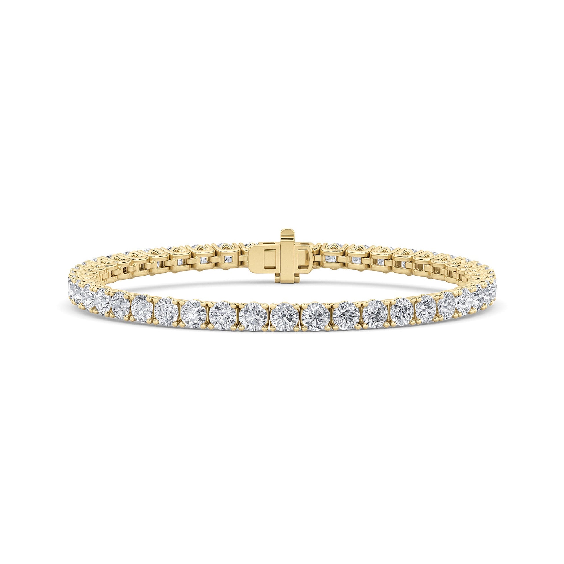 14K Yellow Gold 10ctw Lab Diamond Tennis Bracelet