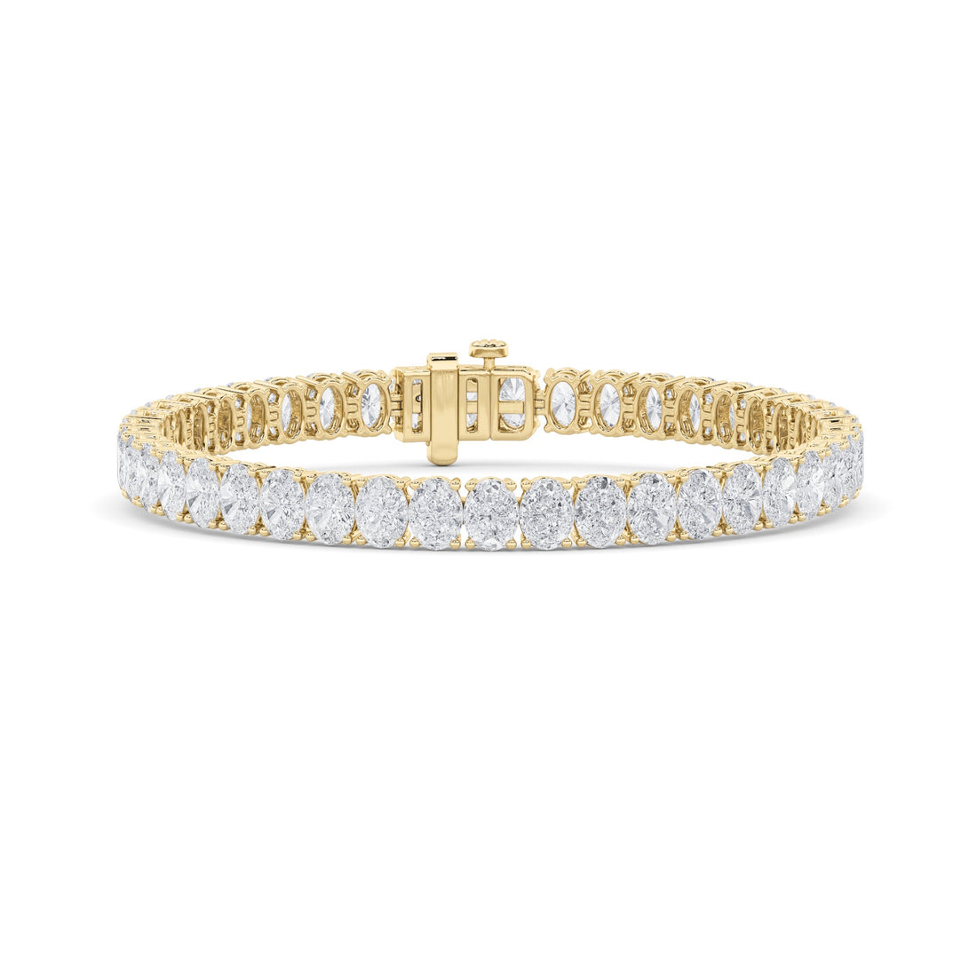 14K Yellow Gold 14.7ctw Lab Diamond Oval Bracelet