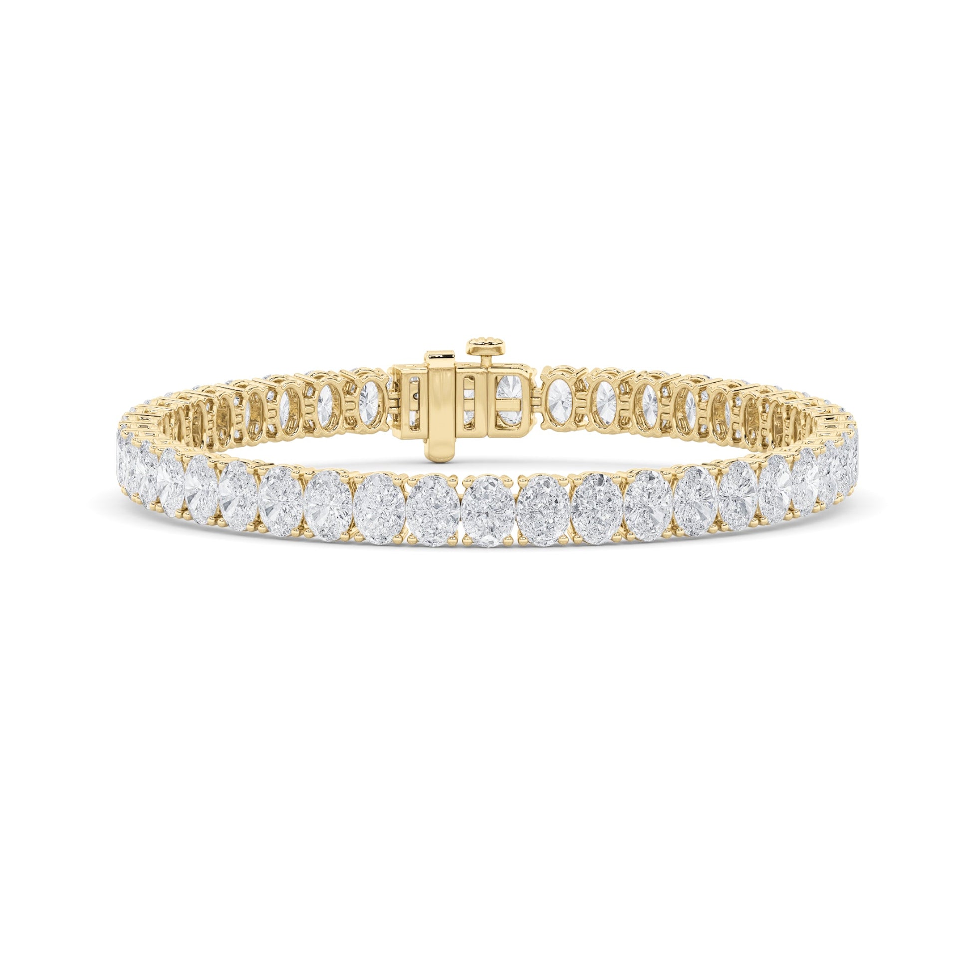 14K Yellow Gold 14.7ctw Lab Diamond Oval Bracelet