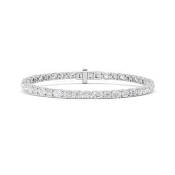 14K White Gold 7ctw Lab Diamond Oval Bracelet