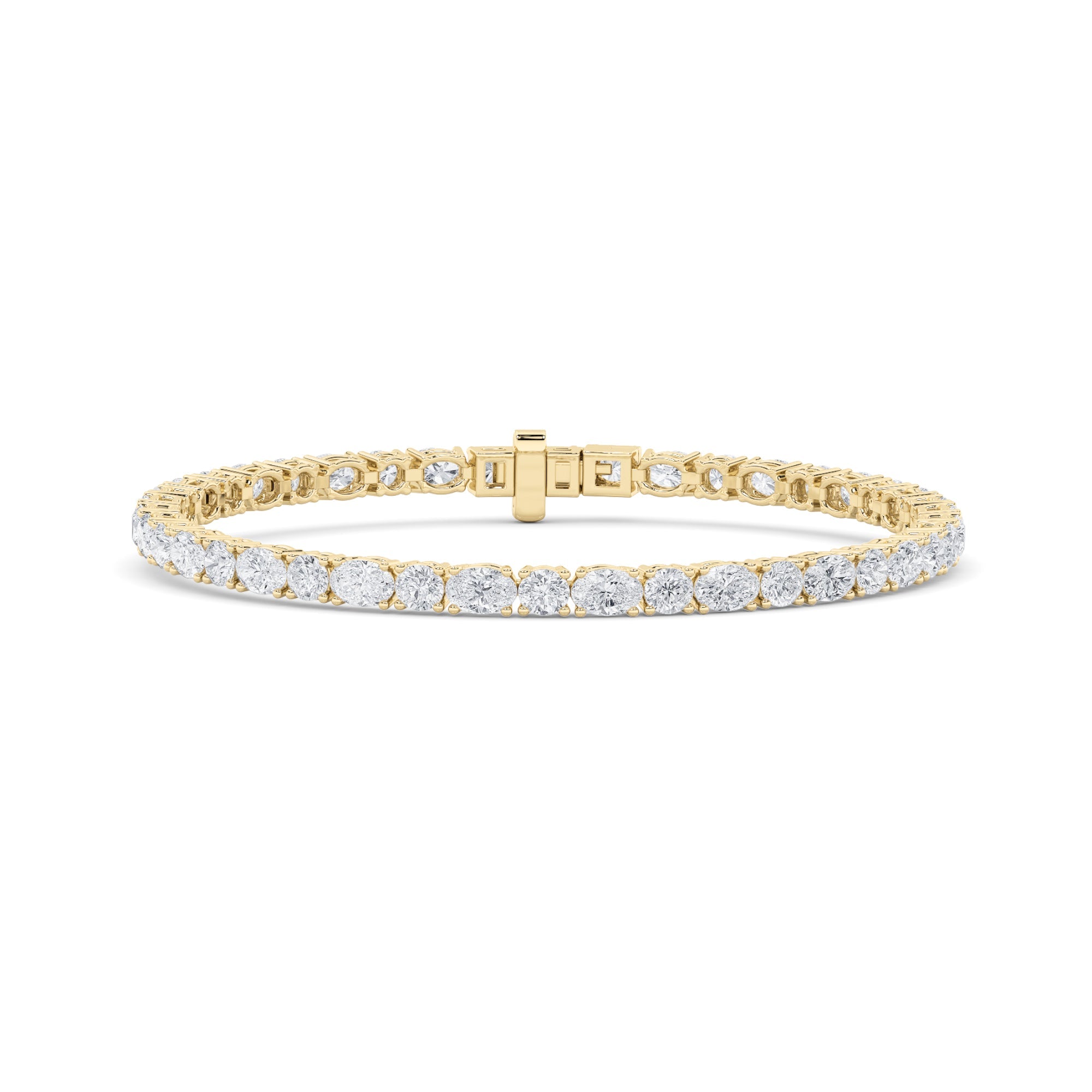 14K Yellow Gold 7ctw Lab Diamond Oval Tennis Bracelet