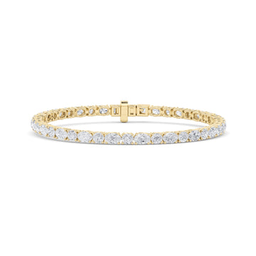 14K Yellow Gold 7ctw Lab Diamond Oval Tennis Bracelet