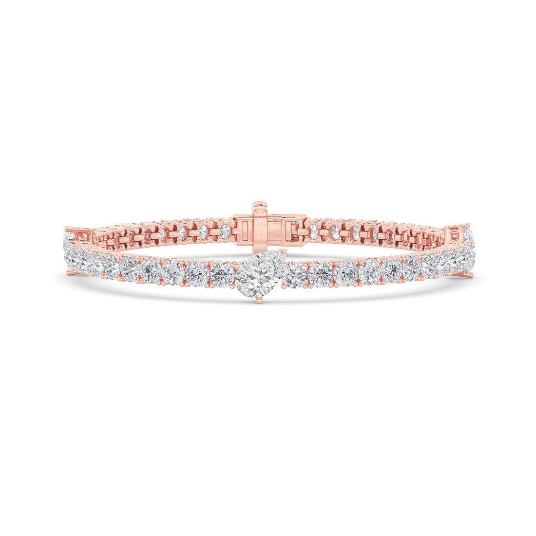 14K Rose Gold 10ctw Lab Diamond Tennis Bracelet