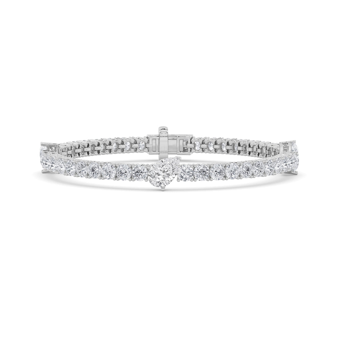 14K White Gold 10ctw Lab Diamond Pear Bracelet