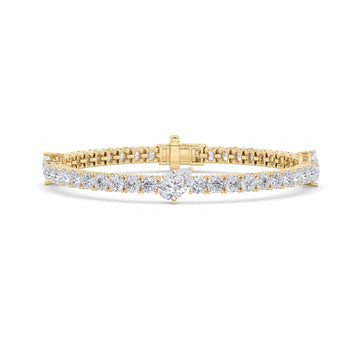 14K Yellow Gold 10ctw Lab Diamond Pear Bracelet