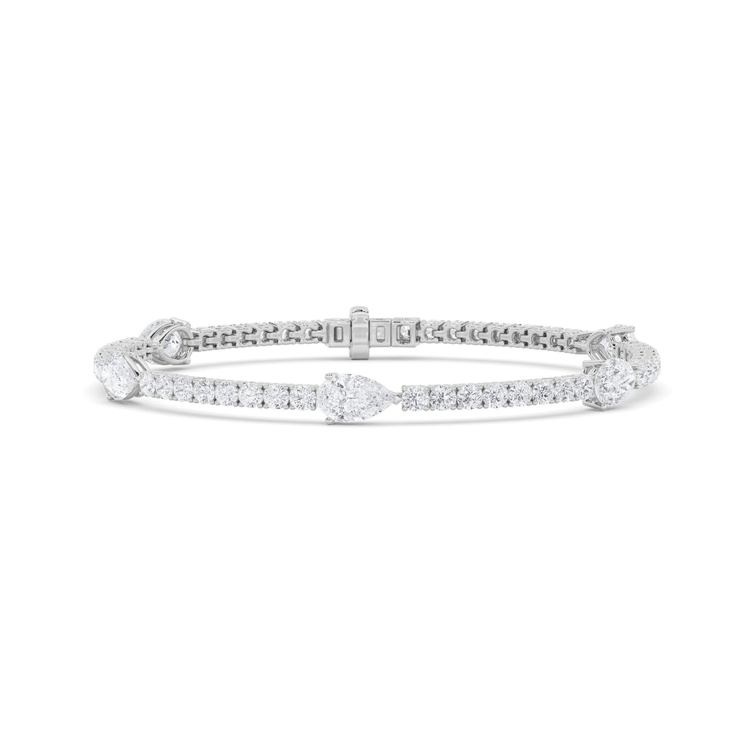 14K White Gold 6.1ctw Lab Diamond Pear Bracelet