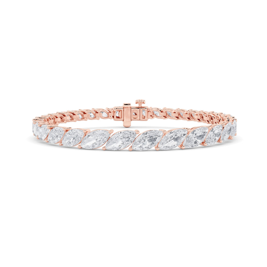 14K Rose Gold 13ctw Lab Diamond Marquise Bracelet