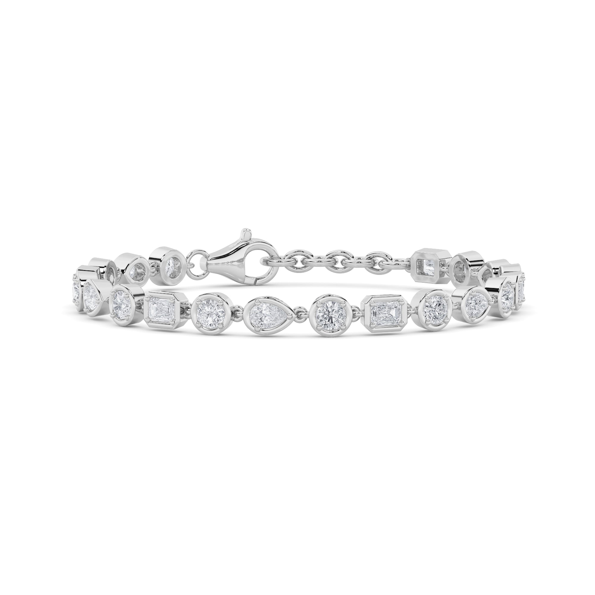 14K White Gold 4.1ctw Lab Diamond Tennis Bracelet
