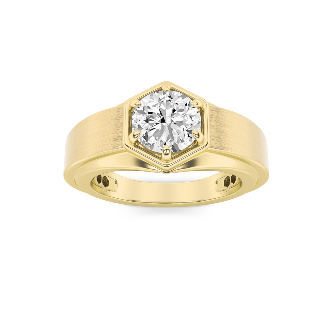 14K Yellow Gold 2ct Lab Diamond Mens Ring Sz 10