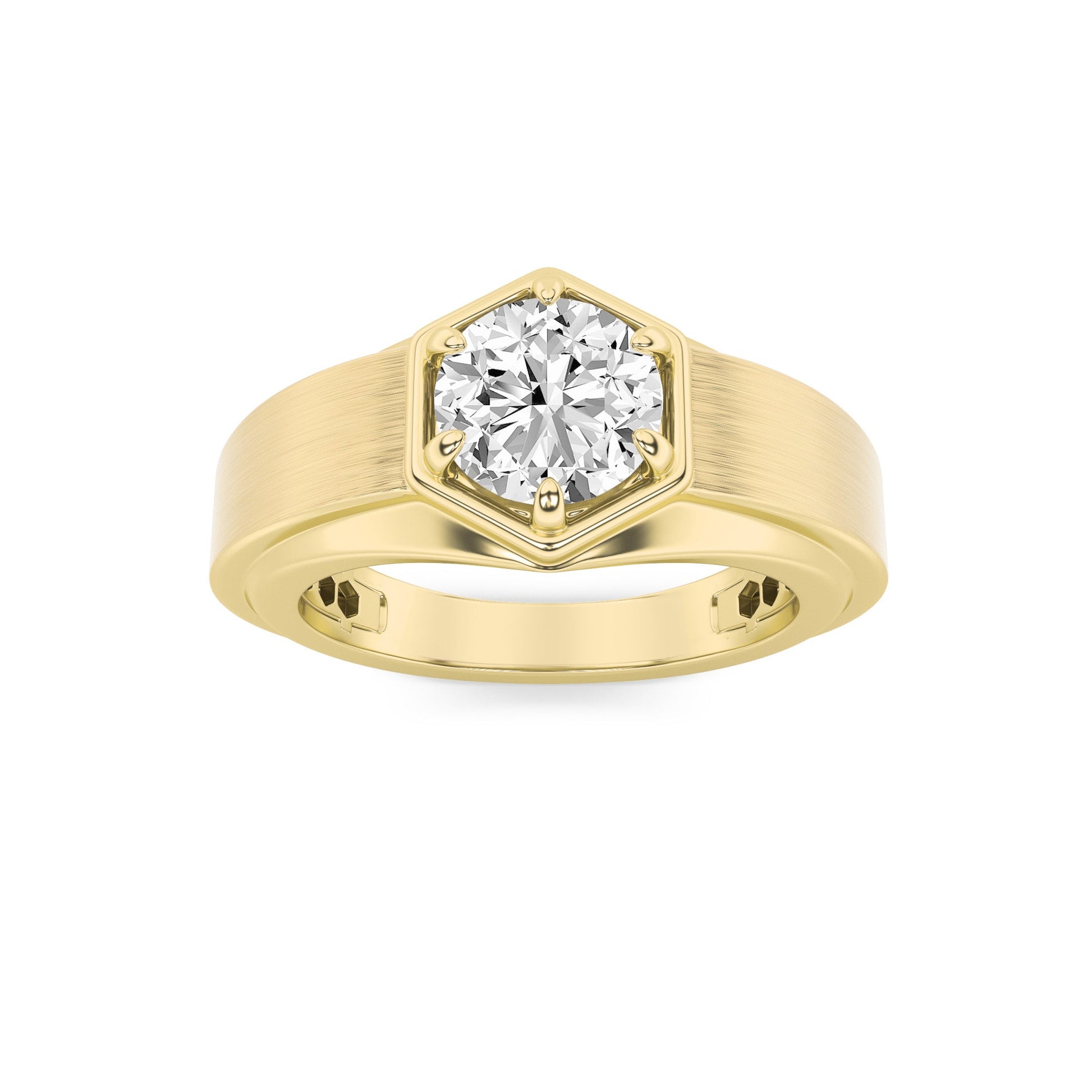 14K Yellow Gold 2ct Lab Diamond Mens Ring Sz 10
