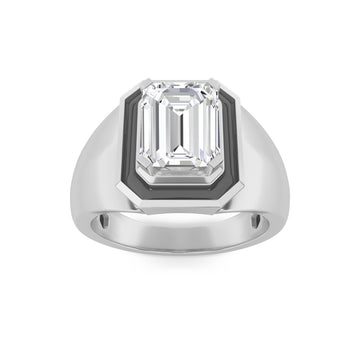 14K White Gold 3ctw Lab Diamond Mens Ring Sz 10