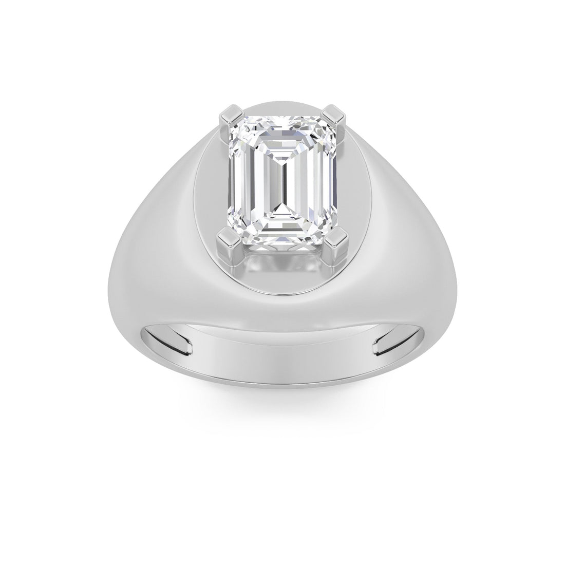 14K White Gold 3ct Lab Diamond Mens Ring Sz 7