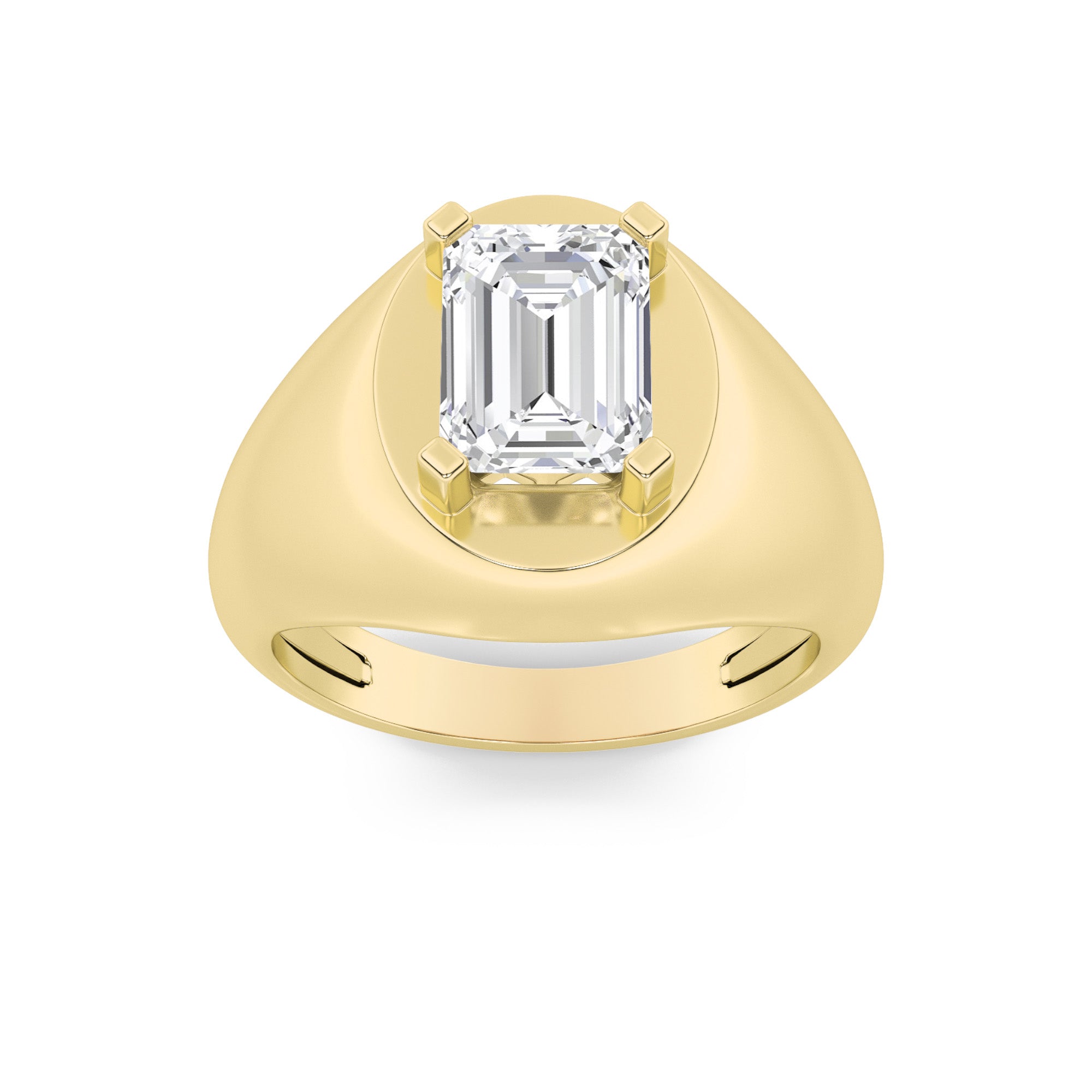 14K Yellow Gold 3ctw Lab Diamond Mens Ring Sz 7