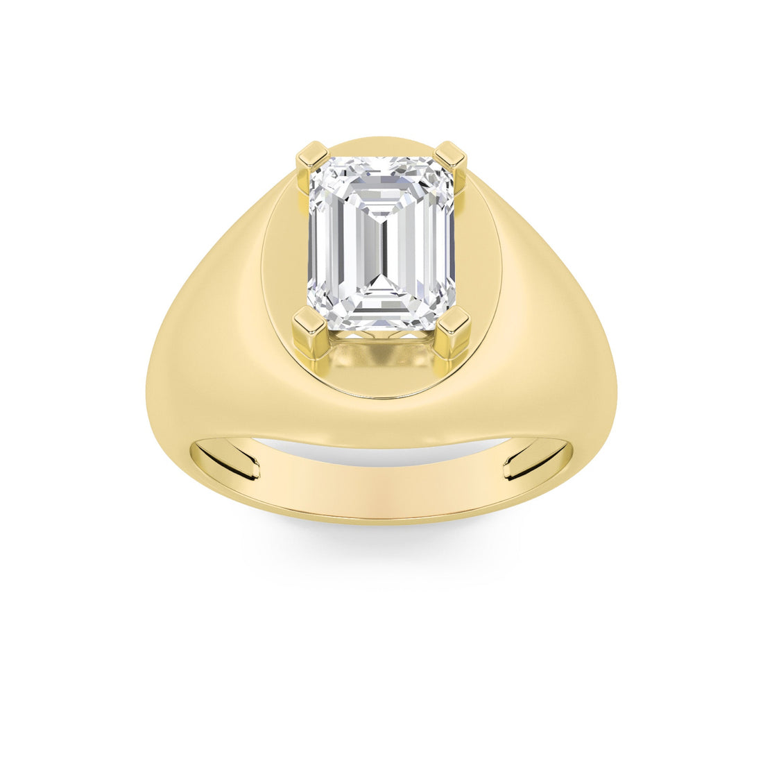 14K Yellow Gold 3ctw Lab Diamond Mens Ring Sz 7