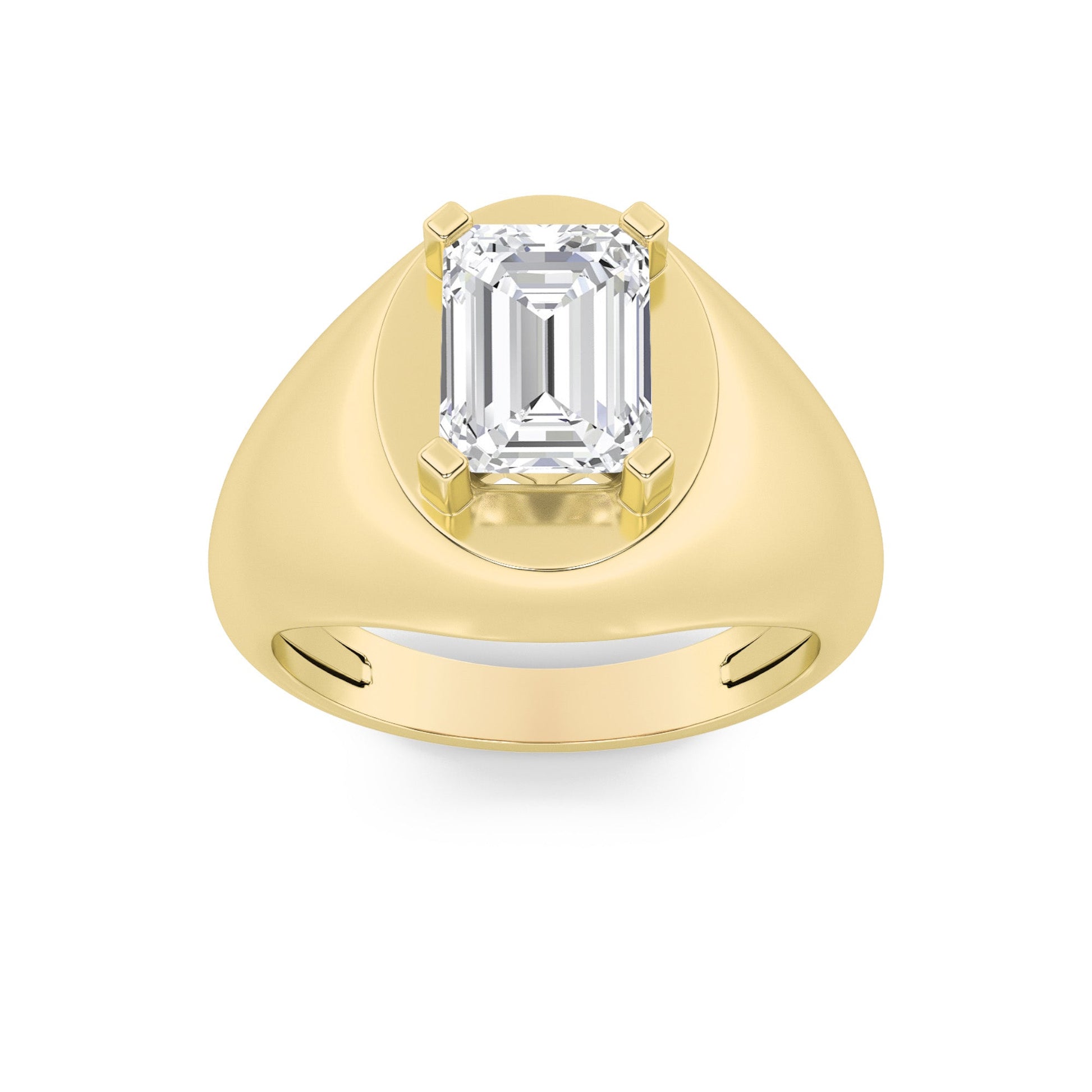 14K Yellow Gold 3ctw Lab Diamond Mens Ring Sz 7